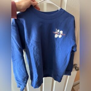 Trader Joe’s Blue Hibiscus Logo Employee Crewneck Size small